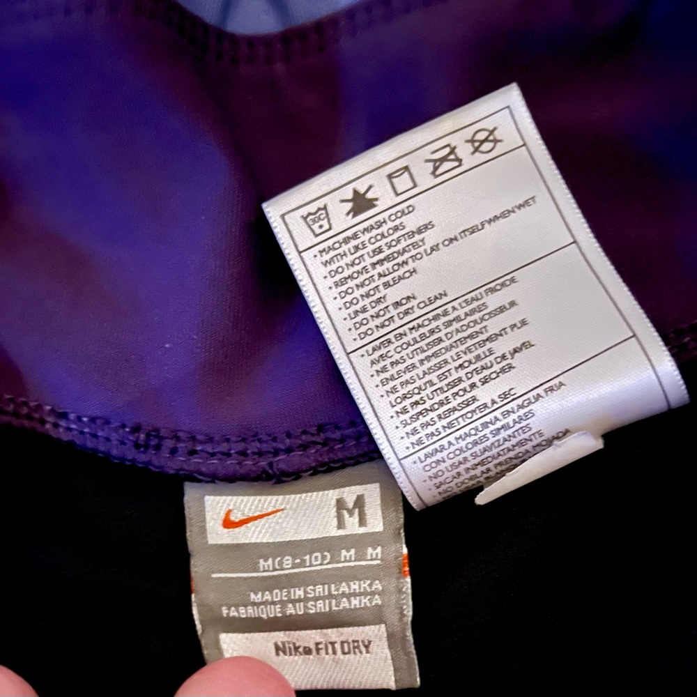 Women’s Black w/ purple trim Nike Dri Fit capri